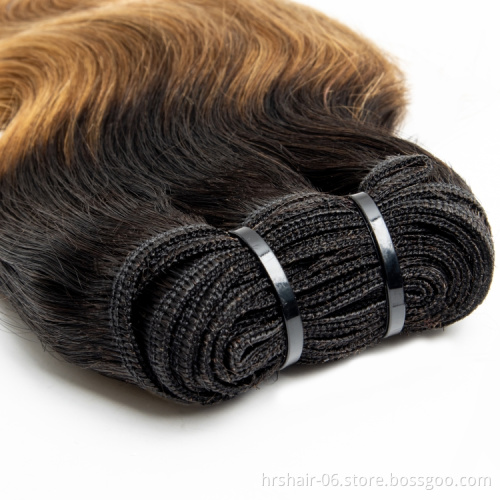 Brazilian Hair Bundles With Closure Body Wave Human Hair 3 Bundles With Closure T1b/27 Color 4x4 Lace Closure With Bundles